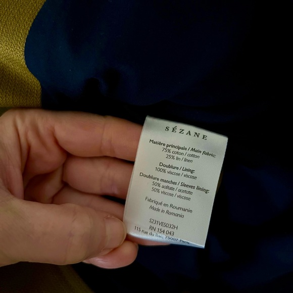 NWT Sezane Monique Jacket. Size 2. Color Khaki. - Picture 7 of 7